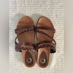 Brown Strap Slide Sandal